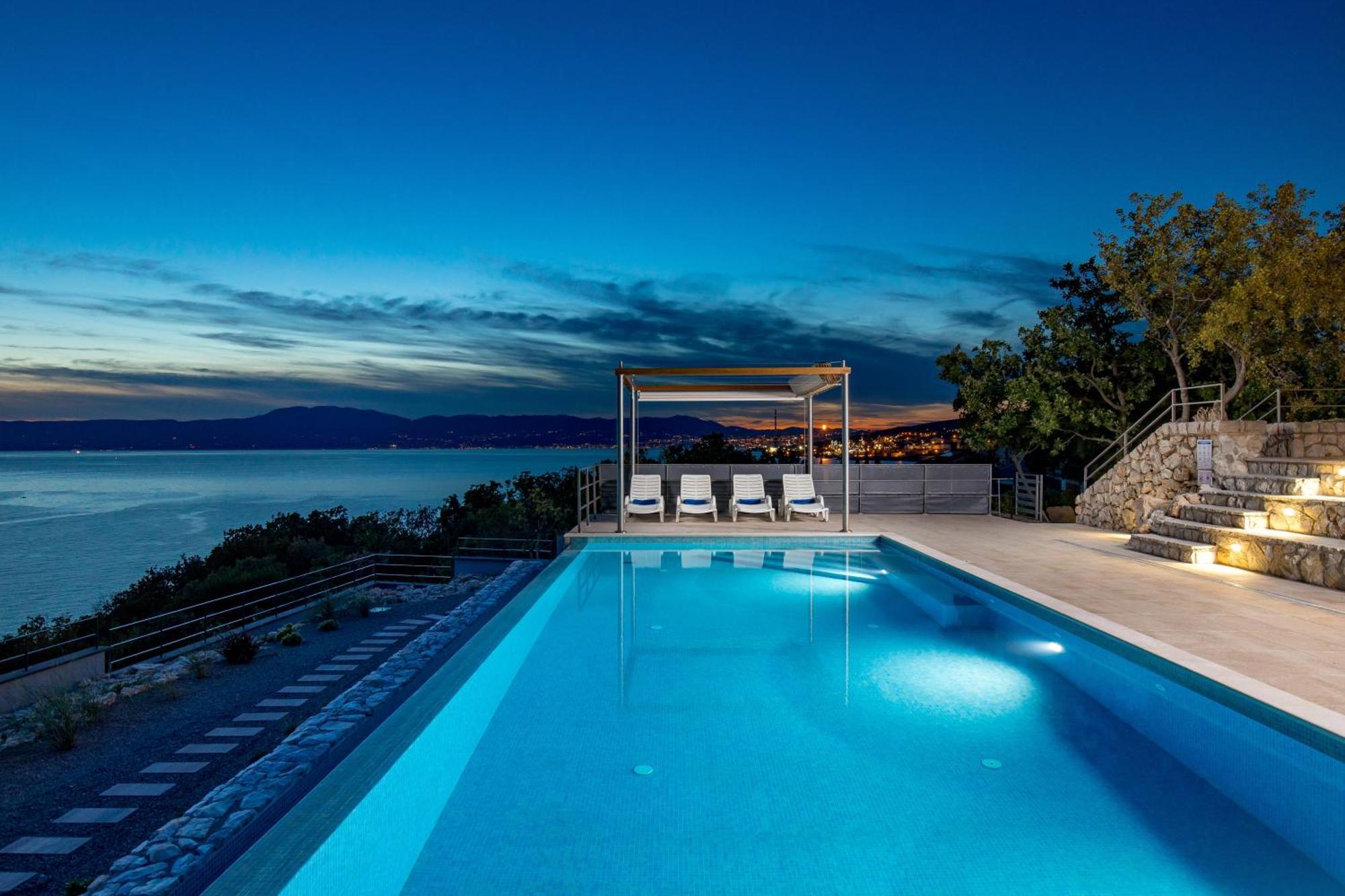 Luxury Villa Ostro With Pool & Krk Bridge View Kraljevica Exterior foto