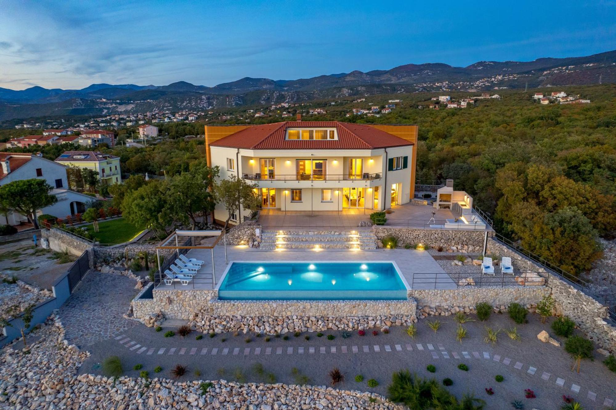 Luxury Villa Ostro With Pool & Krk Bridge View Kraljevica Exterior foto