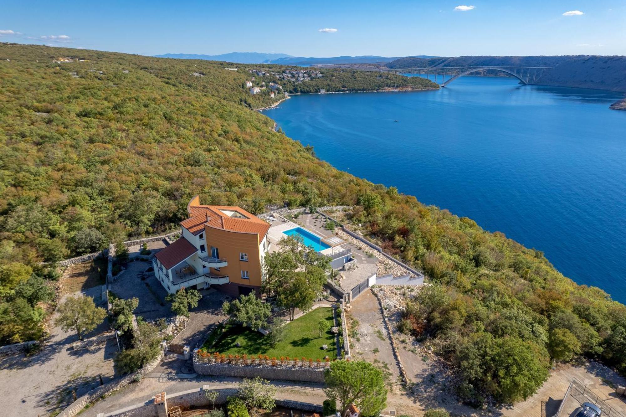 Luxury Villa Ostro With Pool & Krk Bridge View Kraljevica Exterior foto